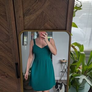 Sezane Teal Mini Dress